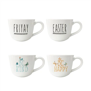 Juego de tazas con cita cálida