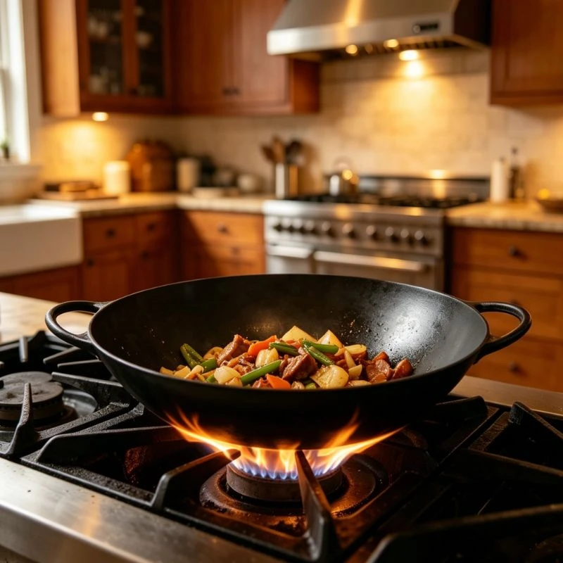 Wok de hierro fundido pre-sazonado de 12": su nuevo-caballo de batalla en la cocina