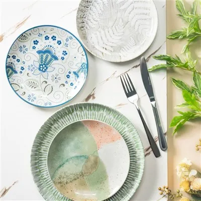 Juego de vajilla con impresión digital 3D de arte geométrico